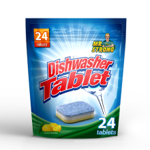 Each individually wrapped dishwasher detergent machine cleaner tablets